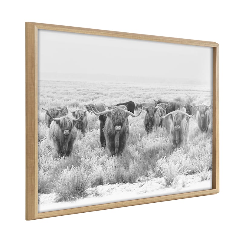 Kate and Laurel Herd of Cows Framed Print by Creative Bunch Studio - 24x32 - Brown