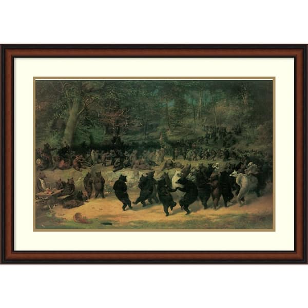 slide 1 of 6, Framed Art Print 'The Bear Dance' by William Beard 40 x 29-inch Wood - Brown