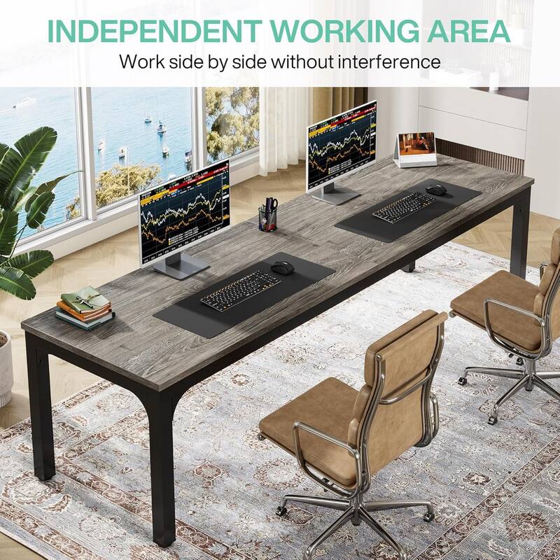 78.7" Extra Long 2-Person Computer Desk, Double Workstation for Home Office