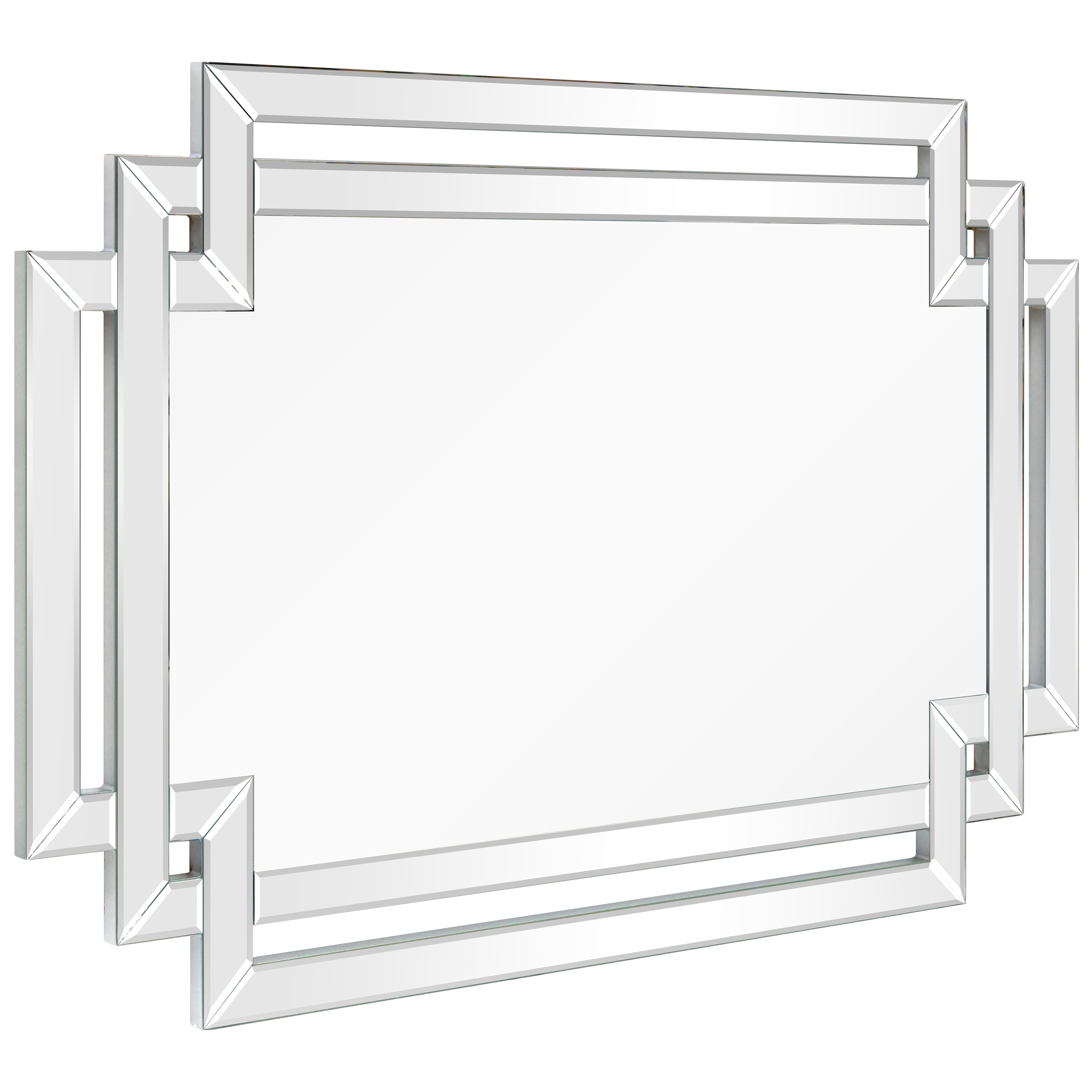 Crosspath Beveled Framed Rectangular Wall Mirror - 30
