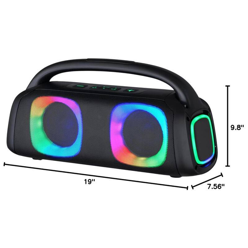 IQ Sound Portable Bluetooth Speaker with RGB Lights and TWS-Enhanced Stereo Sound