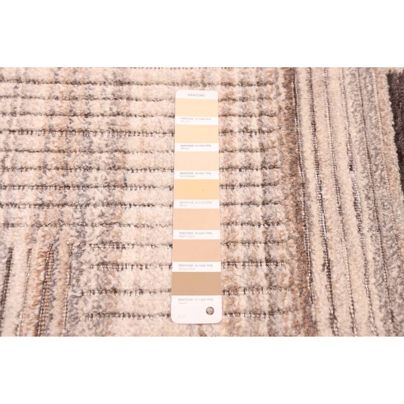 ECARPETGALLERY Hand Loomed Elysian Tan Wool Rug - 8'1 x 9'10