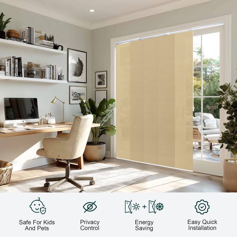 CHICOLOGY Adjustable Sliding Panels, 4-Rail Track, Light Filtering