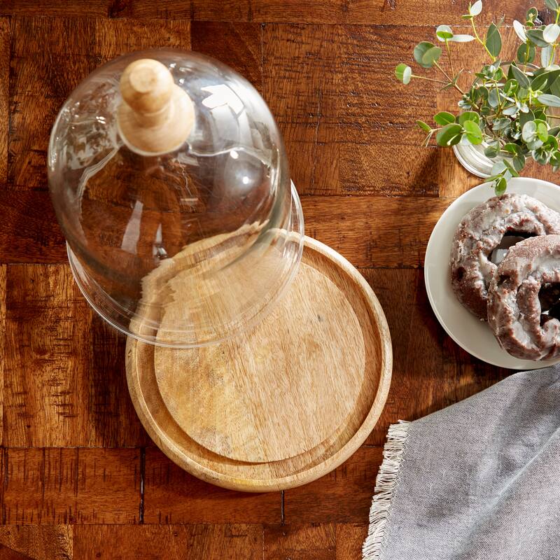 Clear Glass Cake Stand with Glass Lid