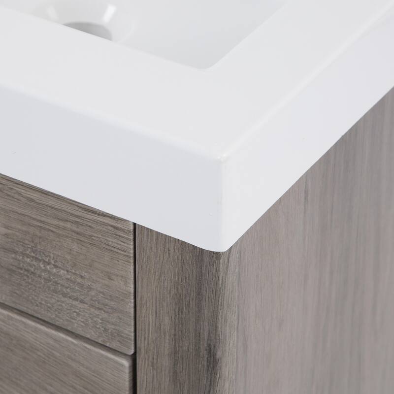 Spring Mill Nixie 18.5" Small Bathroom Vanity With Cabinet, Drawer, and White Sink Top