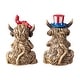 preview thumbnail 7 of 6, Glitzhome Set of 2 Patriotic July 4th Resin Highland Cows Table Decor