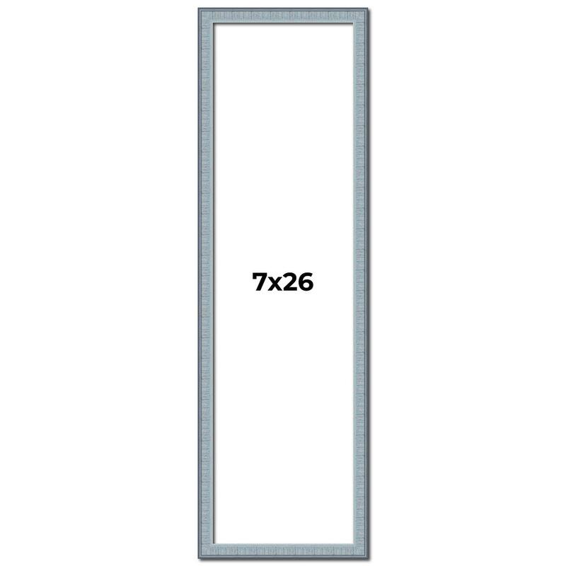 7x26 Frame Rustic Sky Blue Solid Wood Picture Frame | 0.75 Inch