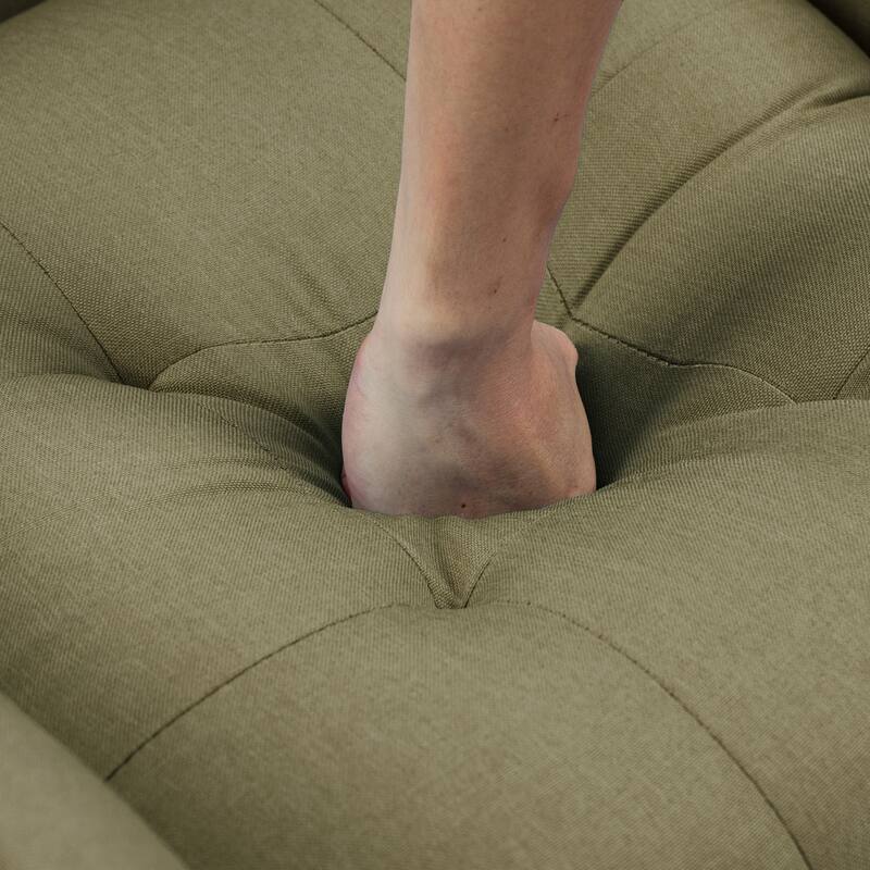 Modern Linen Accent Chair Tufted Armchair