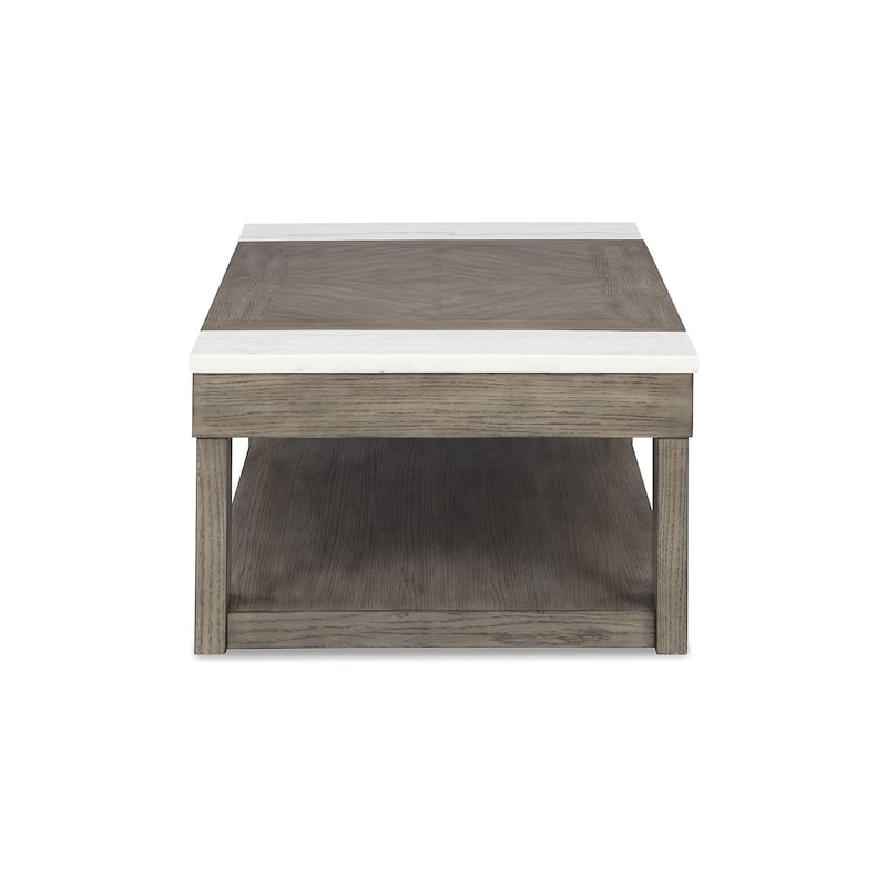 Signature Design by Ashley Loyaska Grayish Brown/White Lift-Top Coffee Table - 56.13" W x 28.25" D x 18.13" H