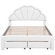 preview thumbnail 6 of 16, Chic Full Size LED Bed with Seashell Headboard and Dual Storage Drawers, White/Pink