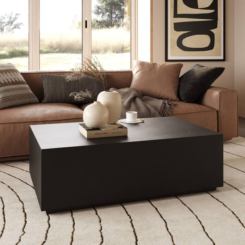 Modrest Fresno Modern Black Concrete Coffee Table