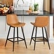 preview thumbnail 54 of 103, LUE BONA Modern Industrial Counter Stools Faux Leather Upholstered Counter Height Bar tools with Back