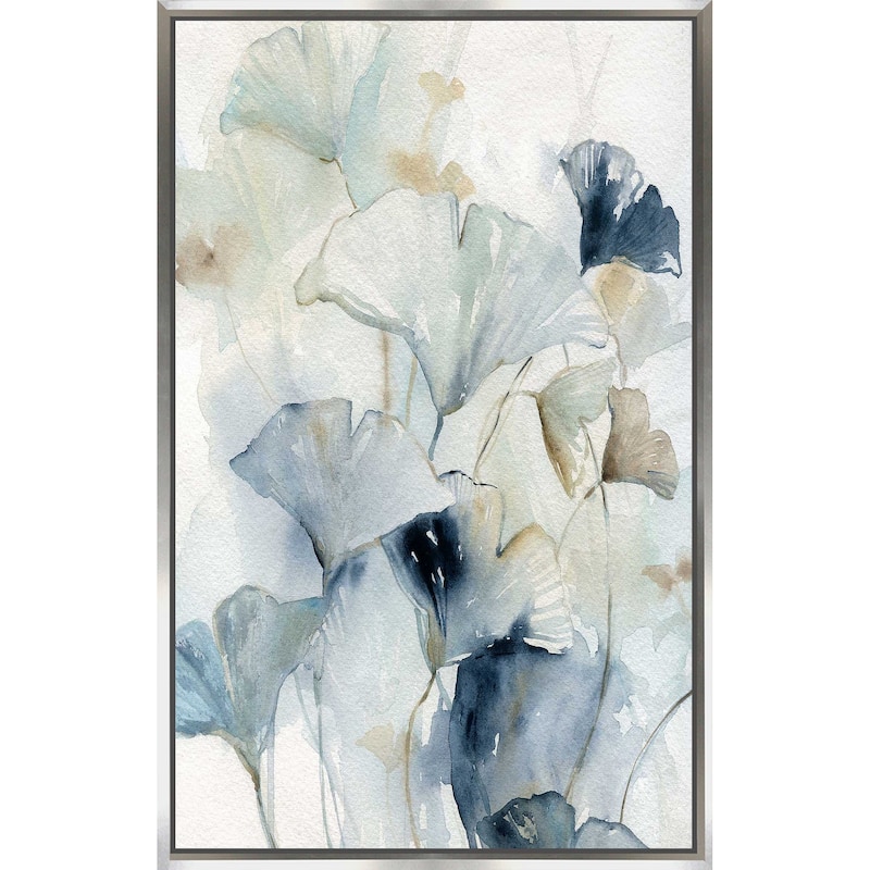 "Indigo Ginkgo I" by Carol Robinson Print on Floating Canvas