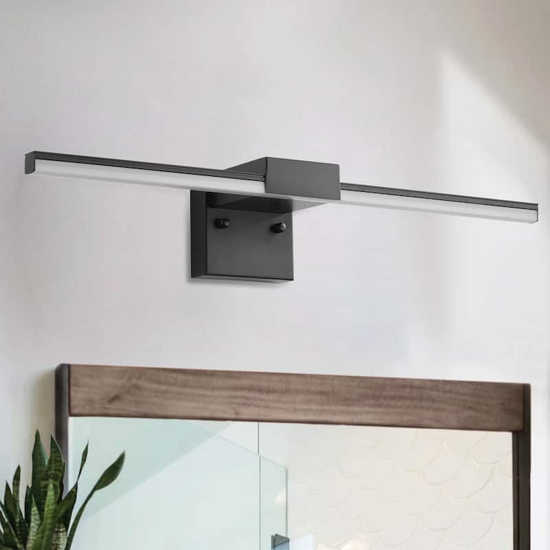 Modern Black or White 23.74-inch Linear LED Dimmable Bathroom Vanity Lighting Fixture