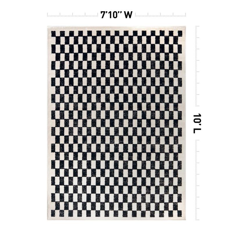 Distressed Abstract Area Rug