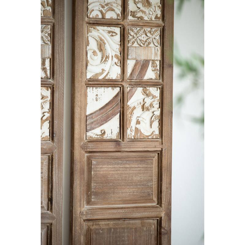 Modern Wall Decor, Decorative Wall Sculpture with Tile Textures and Floral Patterns, Suitable for Any Environment