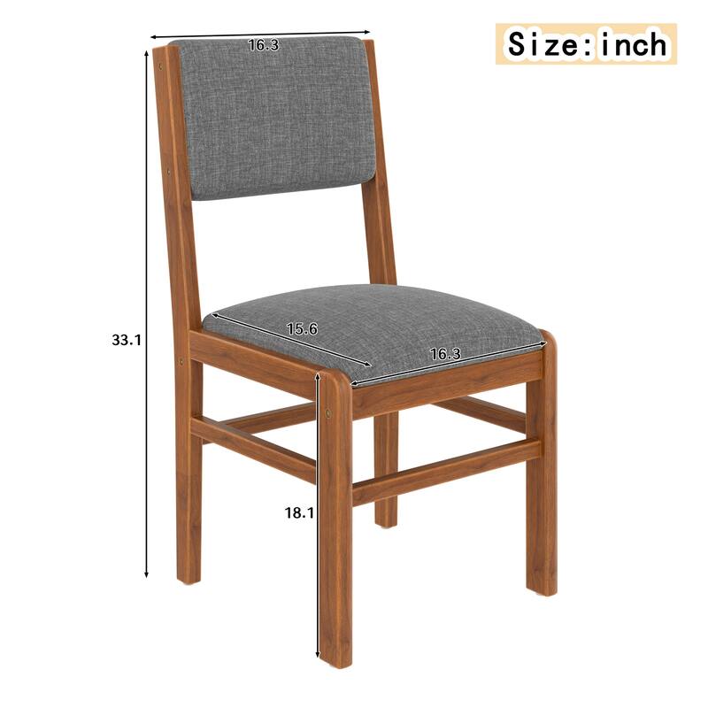 Modern Fabric Upholstered Dining Chairs with Wood Frame ( Set of 4)
