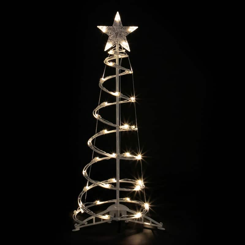3ft LED Spiral Cone Tree Christmas Decoration Warm White Lights