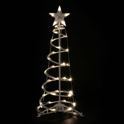 3ft LED Spiral Cone Tree Christmas Decoration Warm White Lights