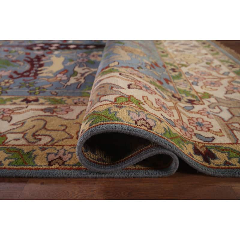 Hunting Animals Ziegler Large Indian Rug Handmade Wool Carpet - 9'10"x 13'10"