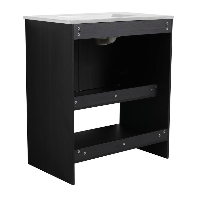 ARTCHIRLY 30/36 Inch Bathroom Vanity with Sink, Freestanding Bathroom Vanity with Soft Close Doors and Shelf