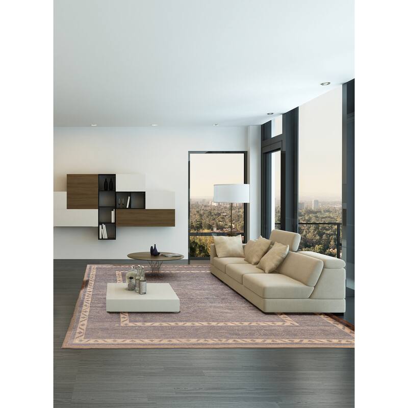 ECARPETGALLERY Hand-knotted Modern Oushak Grey Wool Rug - 8'1 x 9'10