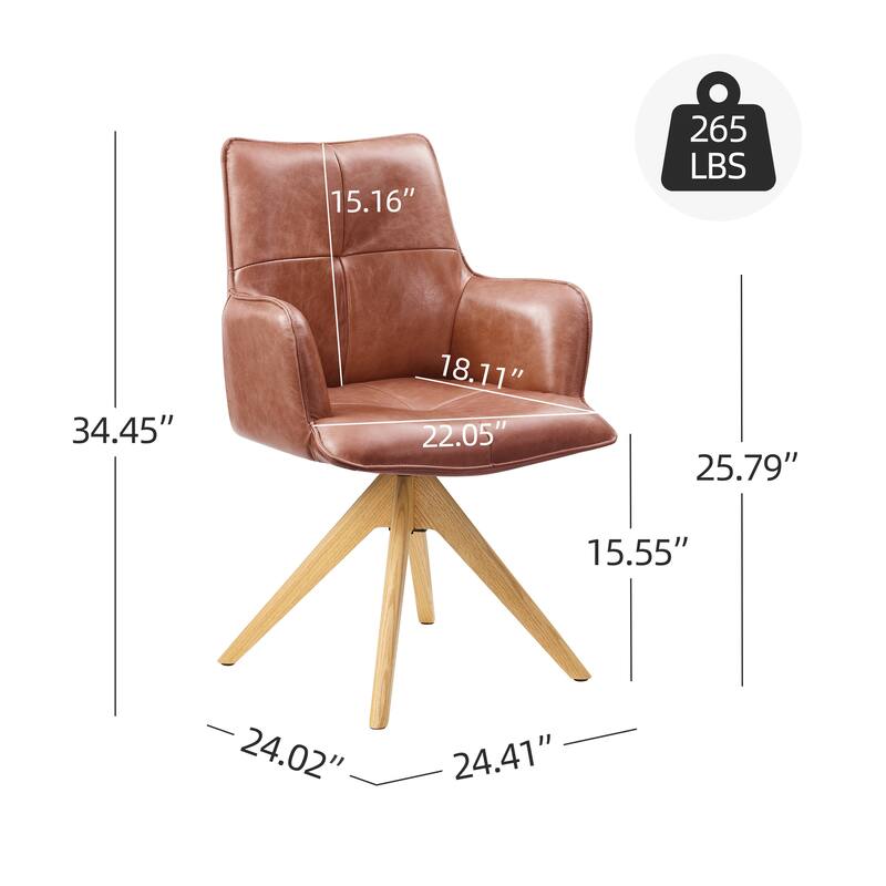 Art Leon Genuine Leather Home Office Swivel Chair