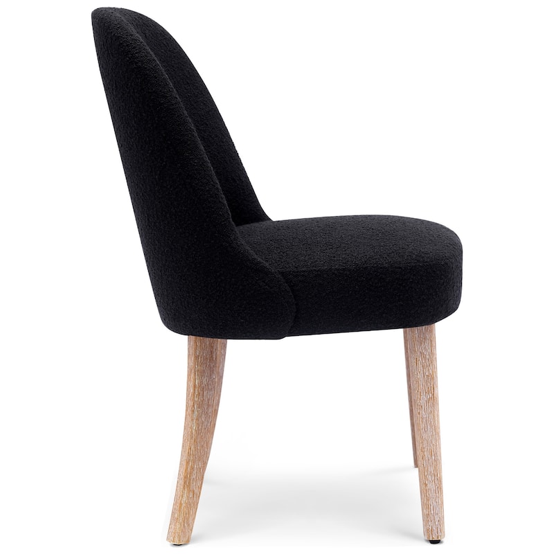 Farmhouse Water and Stain Resistant Boucle Upholstered Side Chair (Set of 6)