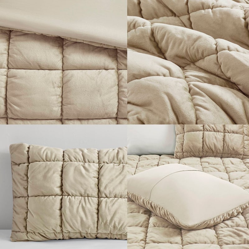 Intelligent Design Velvet Dream Puff 3 Piece Comforter Set