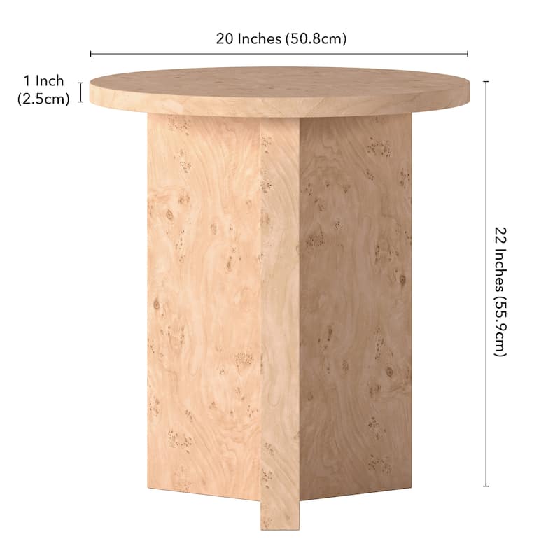 Anders 20" Wide Burled Side Table - 20" Wide