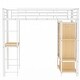 preview thumbnail 9 of 12, Twin Storage Loft Bed with Wardrobe, Desk and Shelves - White