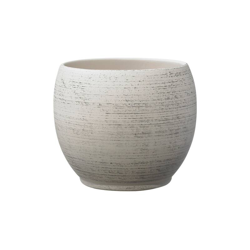 5.9" & 4.7" Dia. Indoor Ceramic Plant Pot Set - Wood Optics Brown & Wood Optics Gray - 4 Piece Set