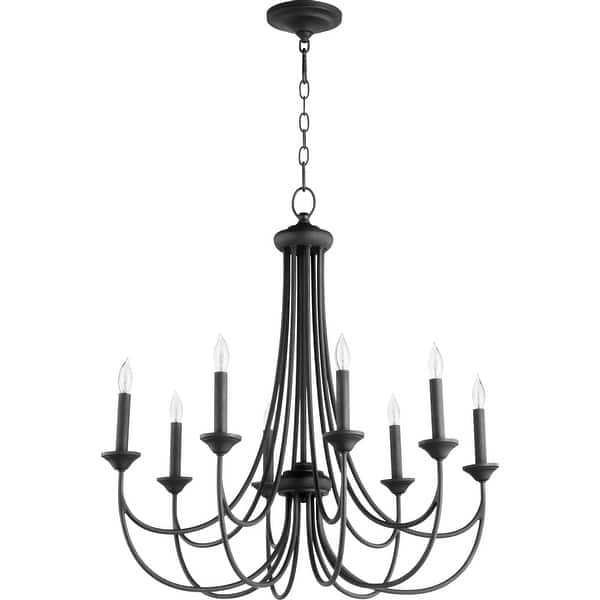 slide 2 of 6, Quorum International Brooks 8 Light 29" Wide Chandelier Noir