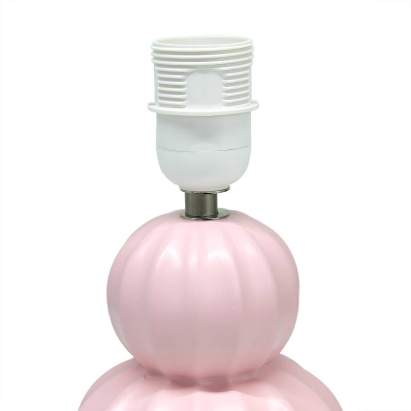 Stacked Double Gourd Ceramic Table Lamp with Tapered Shade - 12.5" - Pink