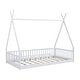 preview thumbnail 10 of 20, Wood House Bed Floor Bed Twin Size Frame Bed with Fence