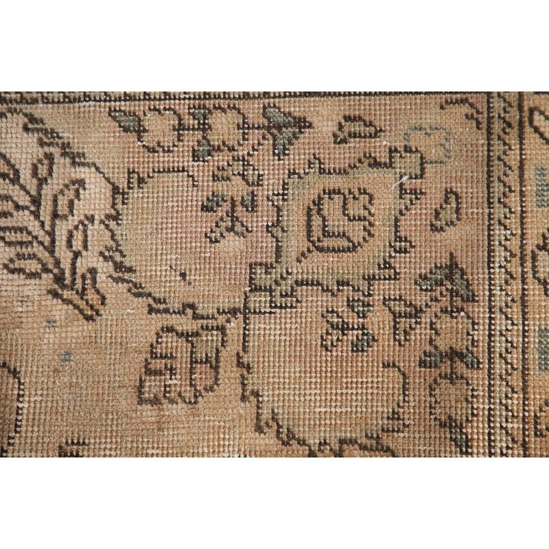 Hand Knotted Oriental 100% Wool Carpet Traditional Floral Yellow & Gold Tabriz Area Rug - 4' 8'' X 3' 1''