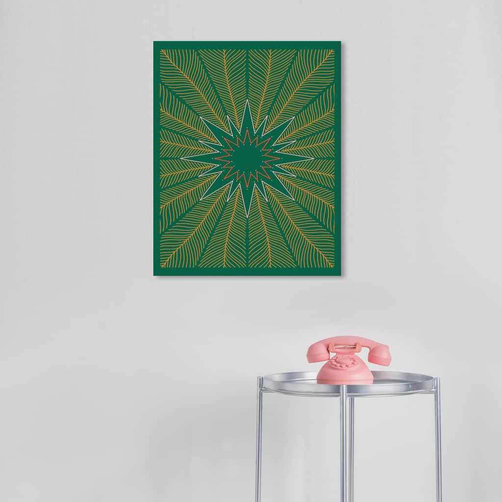Wynwood Studio Canvas Holiday and Seasonal Pine Star Holiday Season Green Modern & Contemporary Wall Art Canvas Print