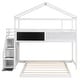 preview thumbnail 15 of 16, Twin over Full House Bunk Bed with Storage Staircase, Blackboard, and Solid Pine Wood Frame, Gray
