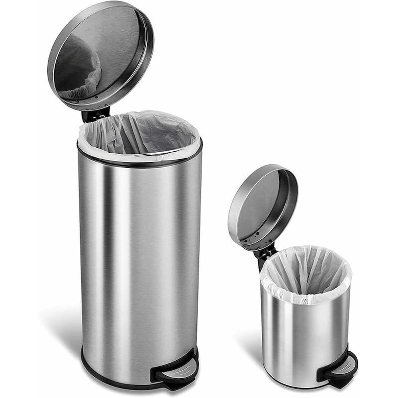 NINESTARS CB-SOT-30-1/5-1 Step-on Trash Can (8 & 1.3-gal) Combo