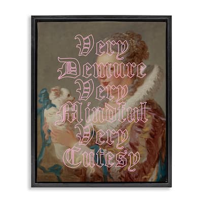 Stupell Trendy Demure & Mindful Classic Framed Floater Canvas Wall Art Design By Lil' Rue