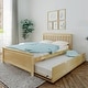 preview thumbnail 51 of 62, Max and Lily Slat Headboard Full Bed with Trundle Natural