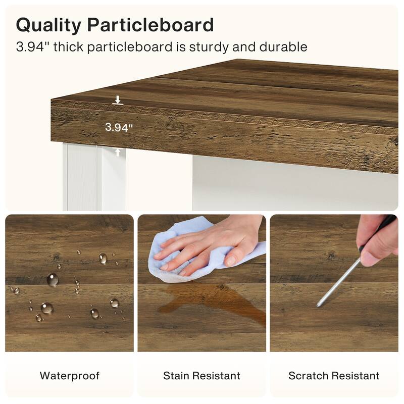 55 Inch Bar Table with Storage Shelves, Counter Height Pub Table, High Top Table for Home Bar, Bistro, Dining Room, Living Room