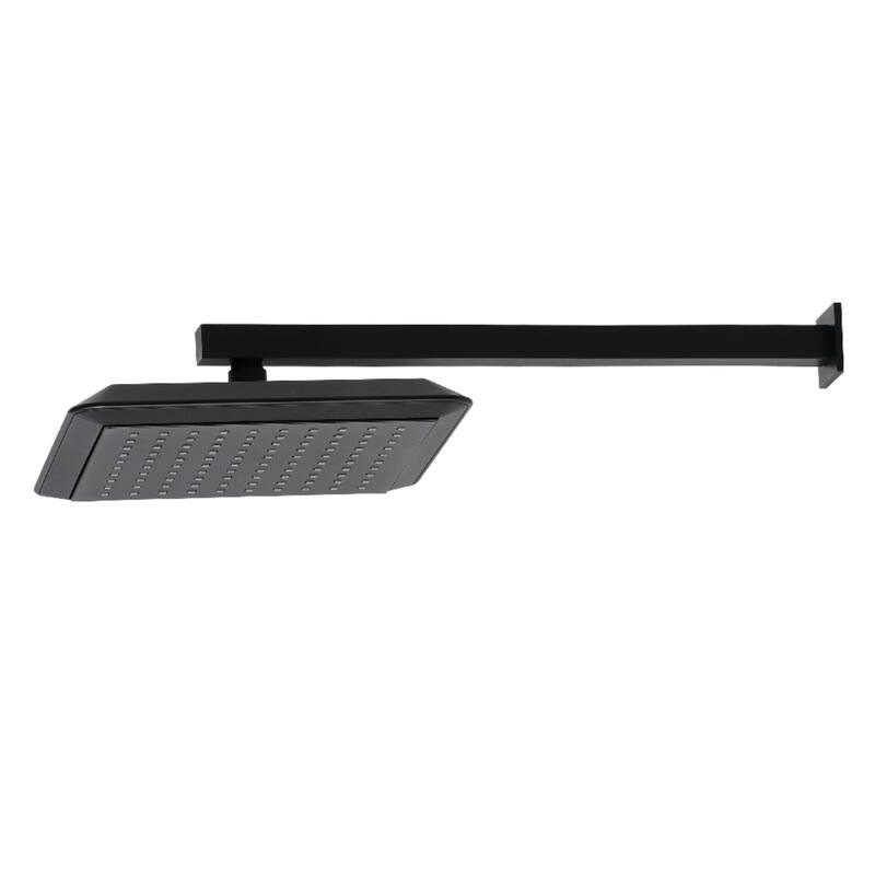 Kingston Brass Claremont 9-5/8 Inch Square Shower Head with Shower Arm - Matte Black