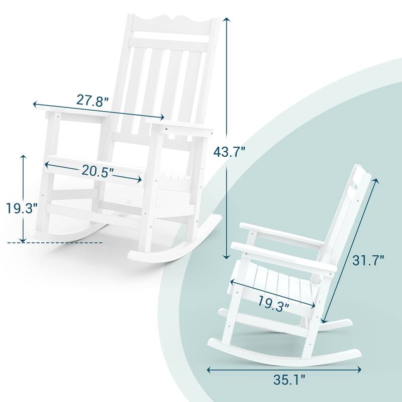 BONOSUKI Patio Adirondack Rocking Chair,Fire Pit Chair Weather Resistant
