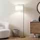 preview thumbnail 44 of 46, Brightech Montage Modern 60 in. Contemporary Arc LED Color Adjusting Floor Lamp with White Fabric Drum Shade