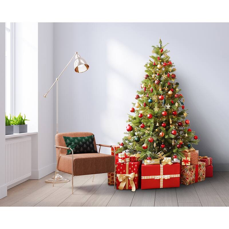 Patterned Trees Winter Soft Spun Polyester Decorative Throw Pillow