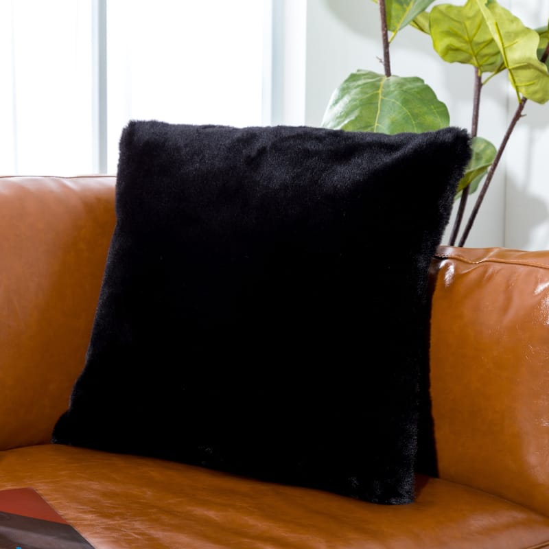 Faux Rabbit Collection Solid Square Pillow - (20" x 20")