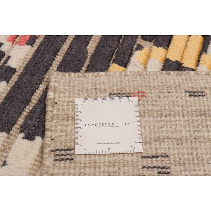 ECARPETGALLERY Hand-knotted Tangier Ivory Viscose, Wool Rug - 8'2 x 9'10