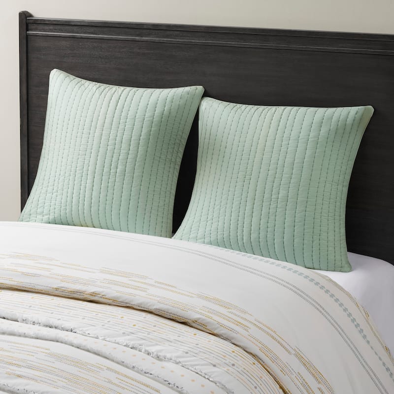 INK+IVY Camila Cotton Quilted Euro Sham