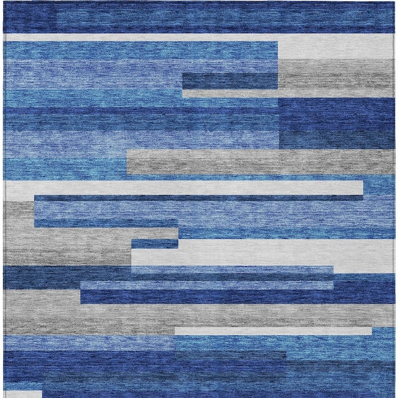 HomeRoots Striped Transitional Rectangle Outdoor Rug
